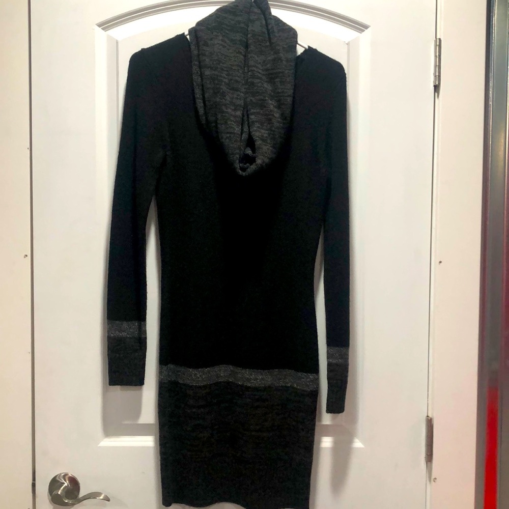 Long sleeve sweater dress with scarf